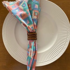 Printed Fabric Napkins & Napkin Rings